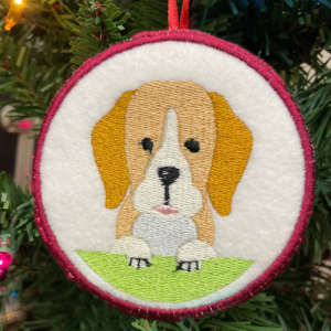 In The Hoop Embroidery Design Dog Breed Christmas Ornament – Beagle