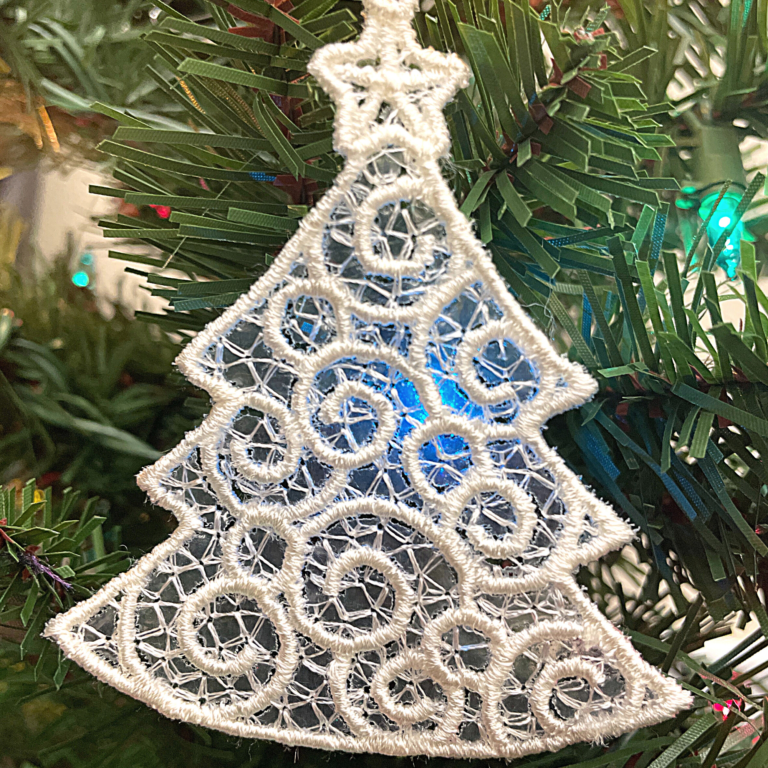 In The Hoop Embroidery Free Standing Lace Christmas Ornament