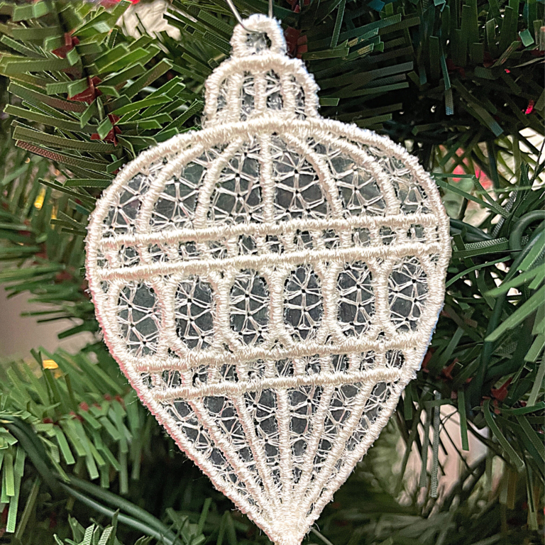 In The Hoop Embroidery Free Standing Lace Christmas Ornament Holiday
