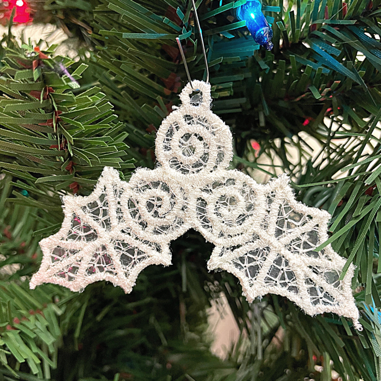 In The Hoop Embroidery Free Standing Lace Christmas Ornament Holiday