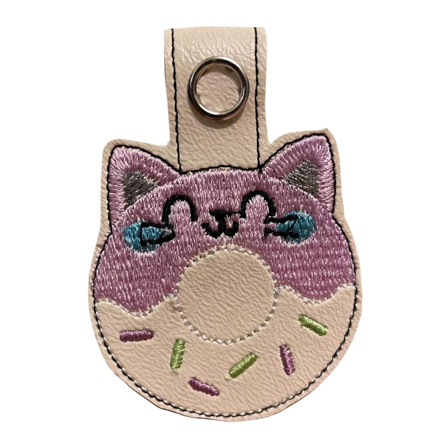 In The Hoop Machine Embroidery Design Tulips Cat Donut Key Fob All In
