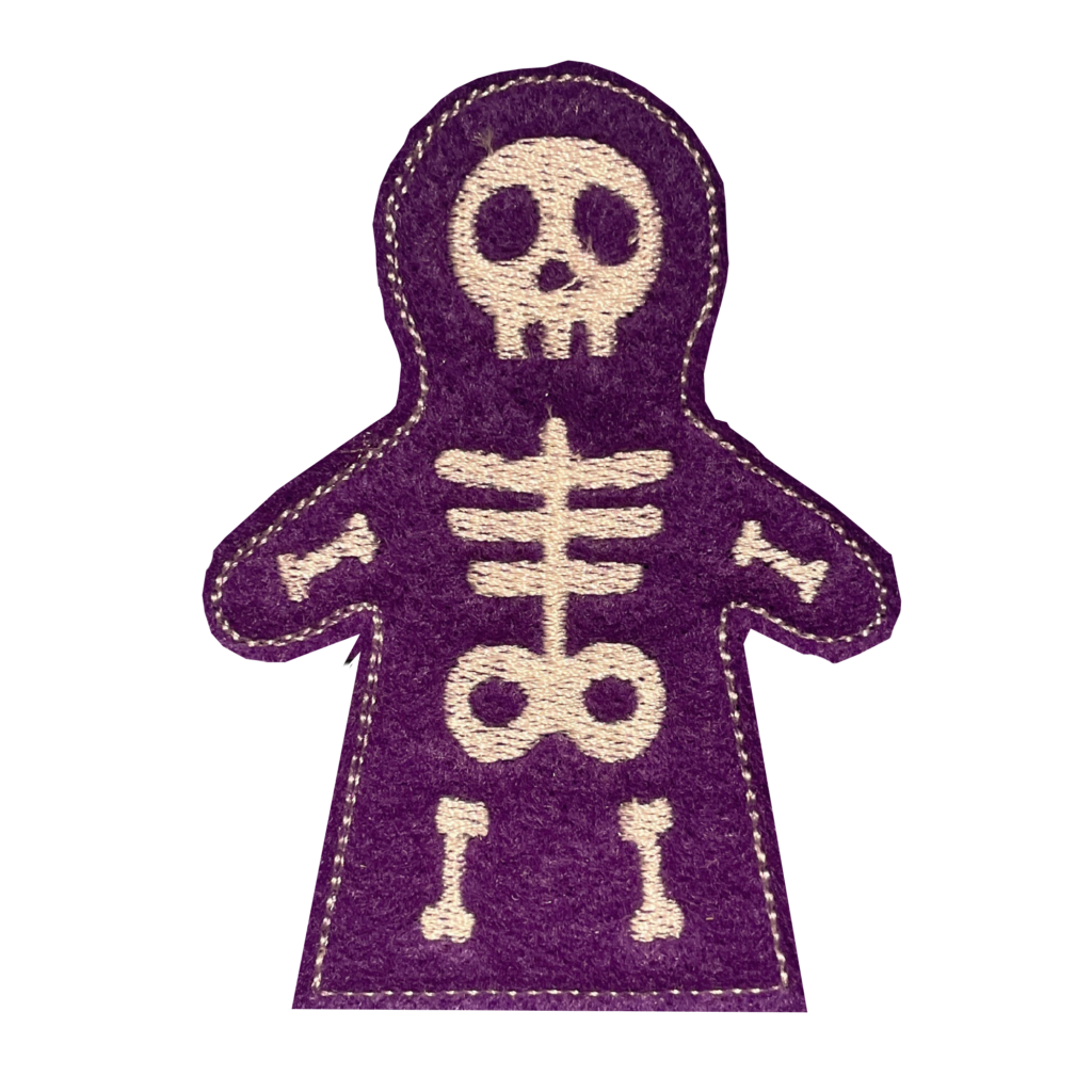 In The Hoop Machine Embroidery Design Skeleton Finger Puppet All In