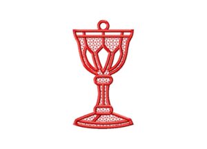 Freestanding Lace Ornament Chalice All in the Hoop Machine Embroidery Design