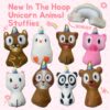 In The Hoop Stuffed Animals with Unicorn Horns 8 pack + BONUS Rainbow Machine Embroidery Design Pack