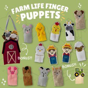In The Hoop Farm Puppets 15 Pack Includes Bonus Barn Bag for Machine Embroidery