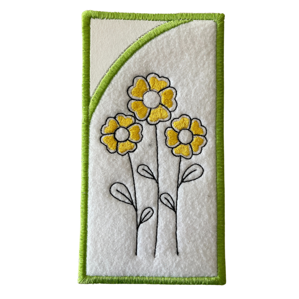 In The Hoop Eyeglasses Case Flower Stems Machine Embroidery Design ...