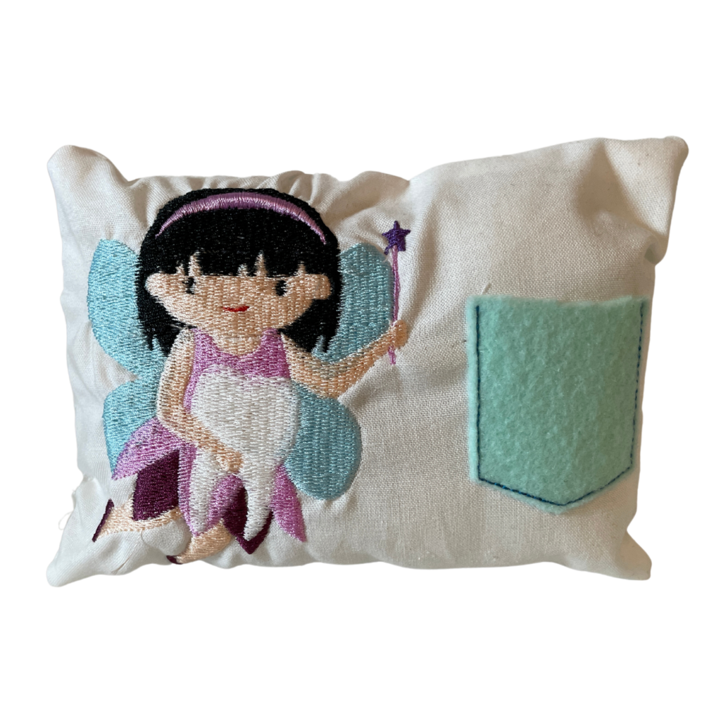 In The Hoop Tooth Fairy Pillow Fairy Girl Machine Embroidery Design 