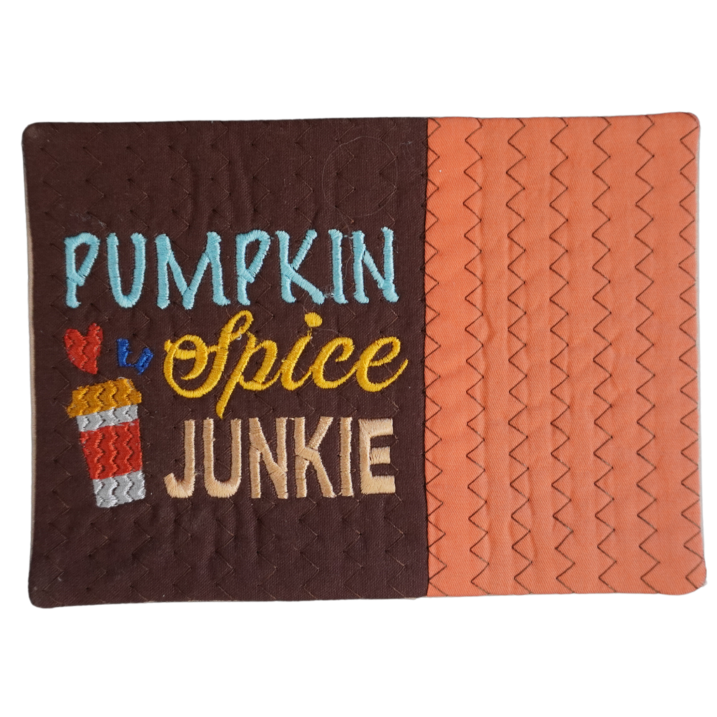 In The Hoop Mug Rug Pumpkin Spice Junkie All In The Hoop Machine 